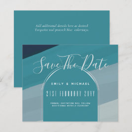 Casamento Azul De Peacock No Oceano de Vidro Moder