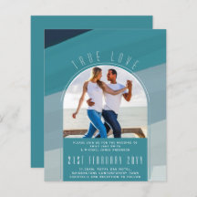 Casamento Azul De Peacock No Oceano de Vidro Moder