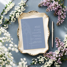 Casamento Azul Desbotado Clássico Gótico Elegante