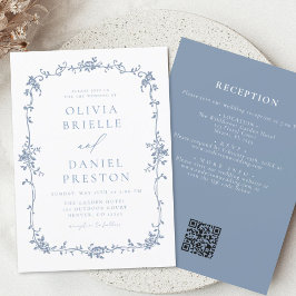 Casamento Azul do Código QR do Vitoriano do Orçame