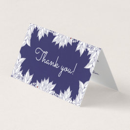 Casamento Azul e Branco Elegante Obrigado