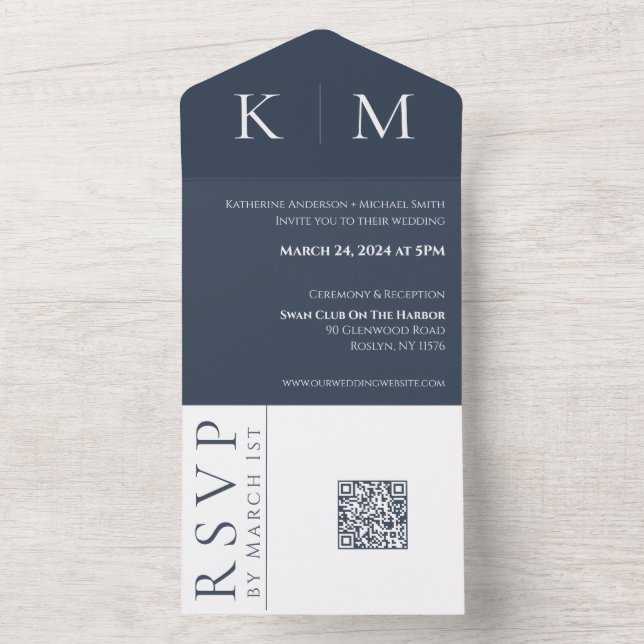 Casamento Azul e Branco-Monograma- (Interno)