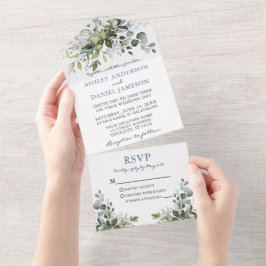 Casamento Azul Elegante De Mola Verde Dusty