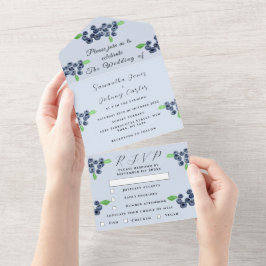 Casamento Azul Elegante Fruta das Berries Blueberr