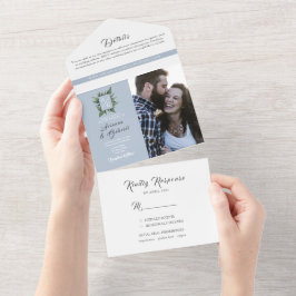 Casamento Azul Empoeirado com Elegância e Verdor