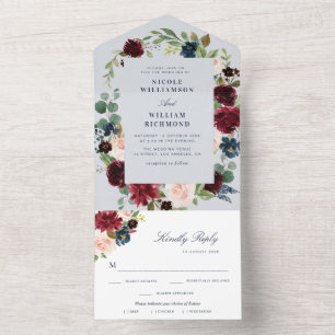 casamento azul empoeirado floral