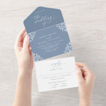 Casamento Azul Empoeirado Vintage Elegante