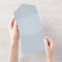 Casamento Azul Moderno Minimalista, Tudo Em Um