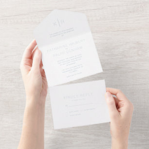 Casamento Azul Moderno Minimalista, Tudo Em Um