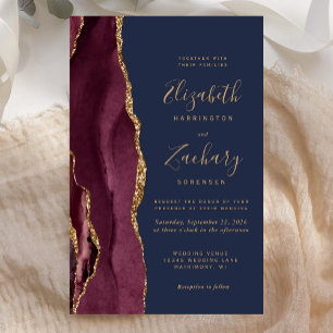 Casamento Azul-Navio Ágata Borgonha Orçamento Alto