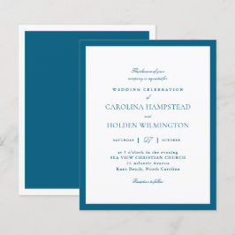 Casamento Azul Profundo Branco Minimalista Moderno