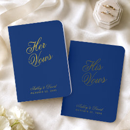 Casamento Azul Real Elegante Caligrafia Dourada