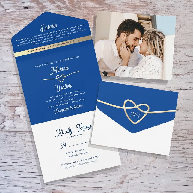 Casamento Azul Real Moderno (Criador carregado)