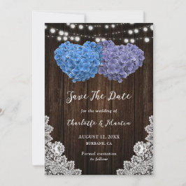 Casamento Azul Roxo Rústico Salva Cartões De Data
