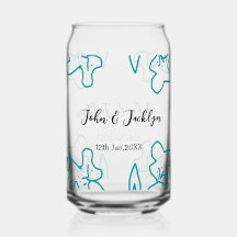Casamento azul turquesa casal nome data flstylish