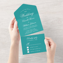 Casamento Azul Turquesa Elegante Caligrafia Script