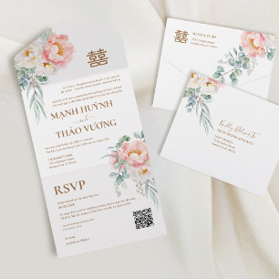 Casamento Bilingue Peônias Vietnamitas