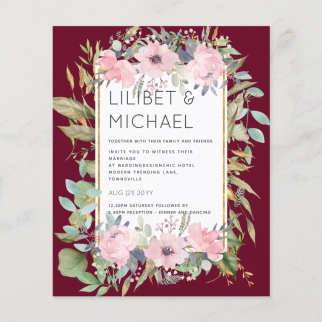 Casamento Blush Pink Floral Boho (Frente)