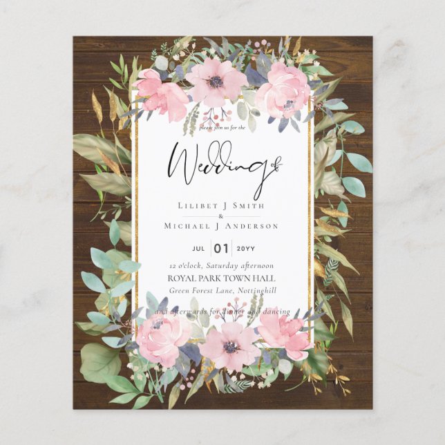 Casamento Blush Pink Floral Boho (Frente)