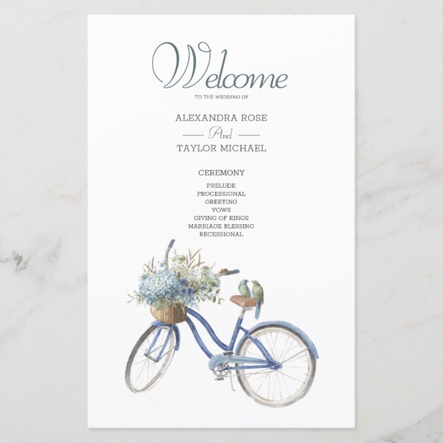 Casamento Bohemian Bicycle Watercolor (Frente)