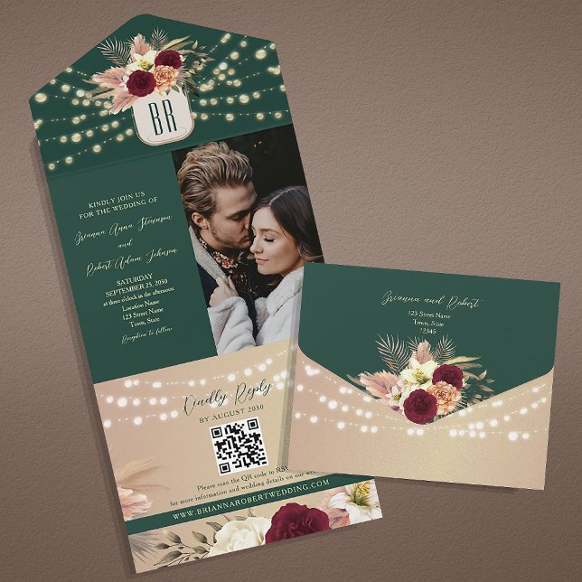 Casamento Boho Floral Esmeralda (Criador carregado)