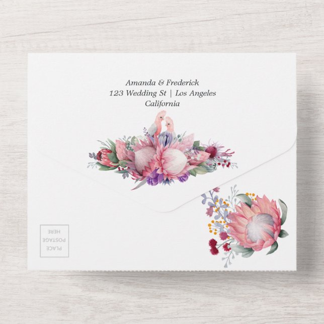 Casamento Boho Flores de Protea Rei (Verso)