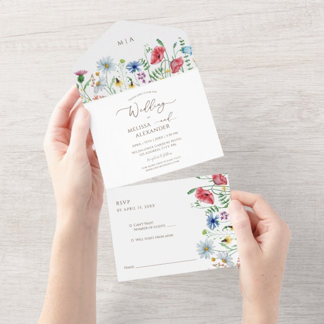 Casamento boho Flores Silvestres (Aba destacável)