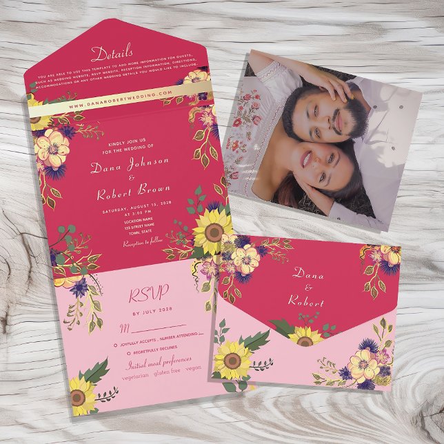 Casamento Boho Rosa Girassol (Criador carregado)