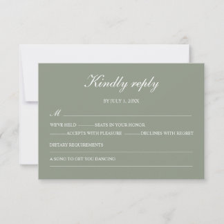 Casamento Boho Verde Moderno Simples Elegante RSVP