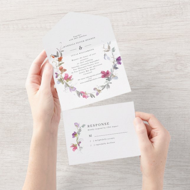 Casamento bonito de Púrpura e Pinto Doce (Aba destacável)