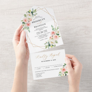 Casamento Botânico Bonito Rosa-Rosa-Blush
