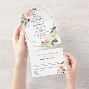 Casamento Botânico Bonito Rosa-Rosa-Blush