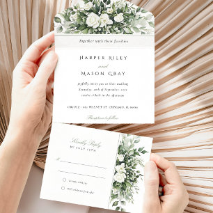 Casamento Botânico com RSVP de Rasgos-Ausência
