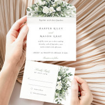 Casamento Botânico com RSVP de Rasgos-Ausência