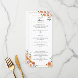 Casamento botânico de menus floral romântico suave