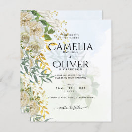 Casamento Botânico de Rosas Brancas Elegantes All-