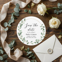 Casamento Botânico Elegante Guarde o Cartão de Dat
