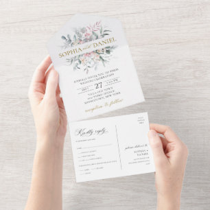 Casamento Botânico Eucalyptus Floral-Blush Cor-de-