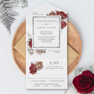 Casamento Botânico Floral de Queda Única Elegante