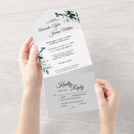 Casamento Botânico Neutro Tudo Em Um Convite