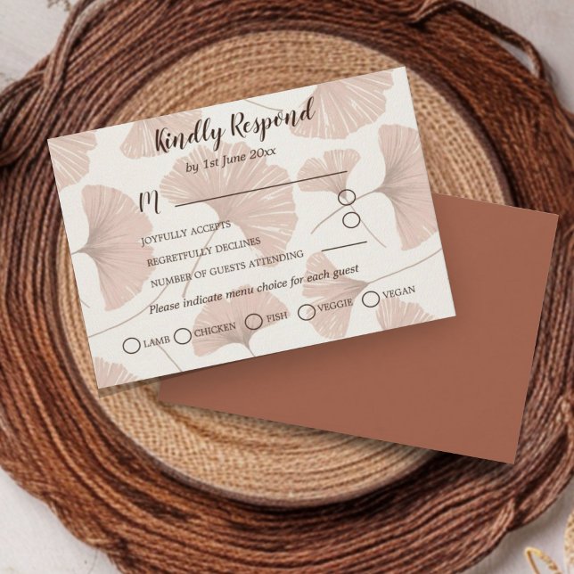 Casamento Botânico Rustic RSVP Terracotta (Criador carregado)