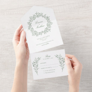 Casamento Botânico Vintage Folhagem Elegante Salvi