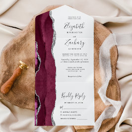 Casamento Branco Ágata Prata Borgonha