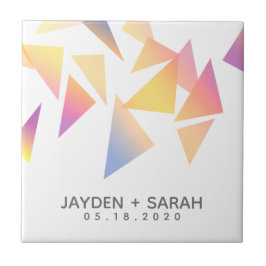 Casamento Branco de Confetti Multicolorido Pastel