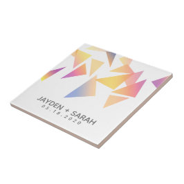 Casamento Branco de Confetti Multicolorido Pastel