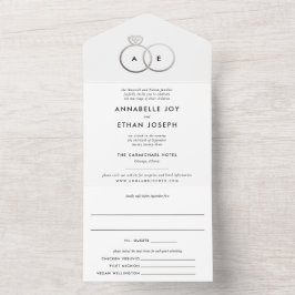 Casamento Branco dos Anéis Prateados Modernos