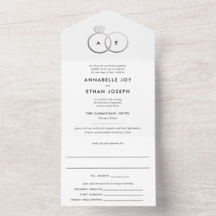 Casamento Branco dos Anéis Prateados Modernos