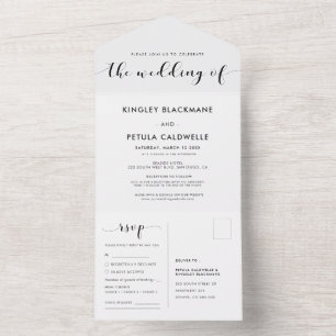 Casamento branco e preto elegante
