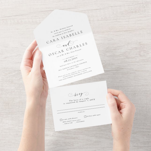 Casamento branco e preto elegante formal (Aba destacável)