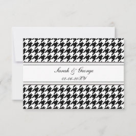 casamento branco e preto houndstooth rsvp 3.5 x 5